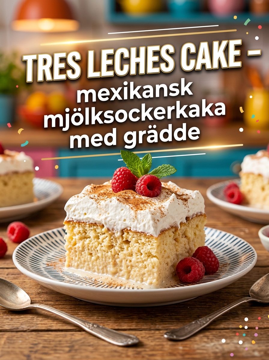 Tres Leches Cake: mexikansk mjölksockerkaka med grädde – saftig och läcker